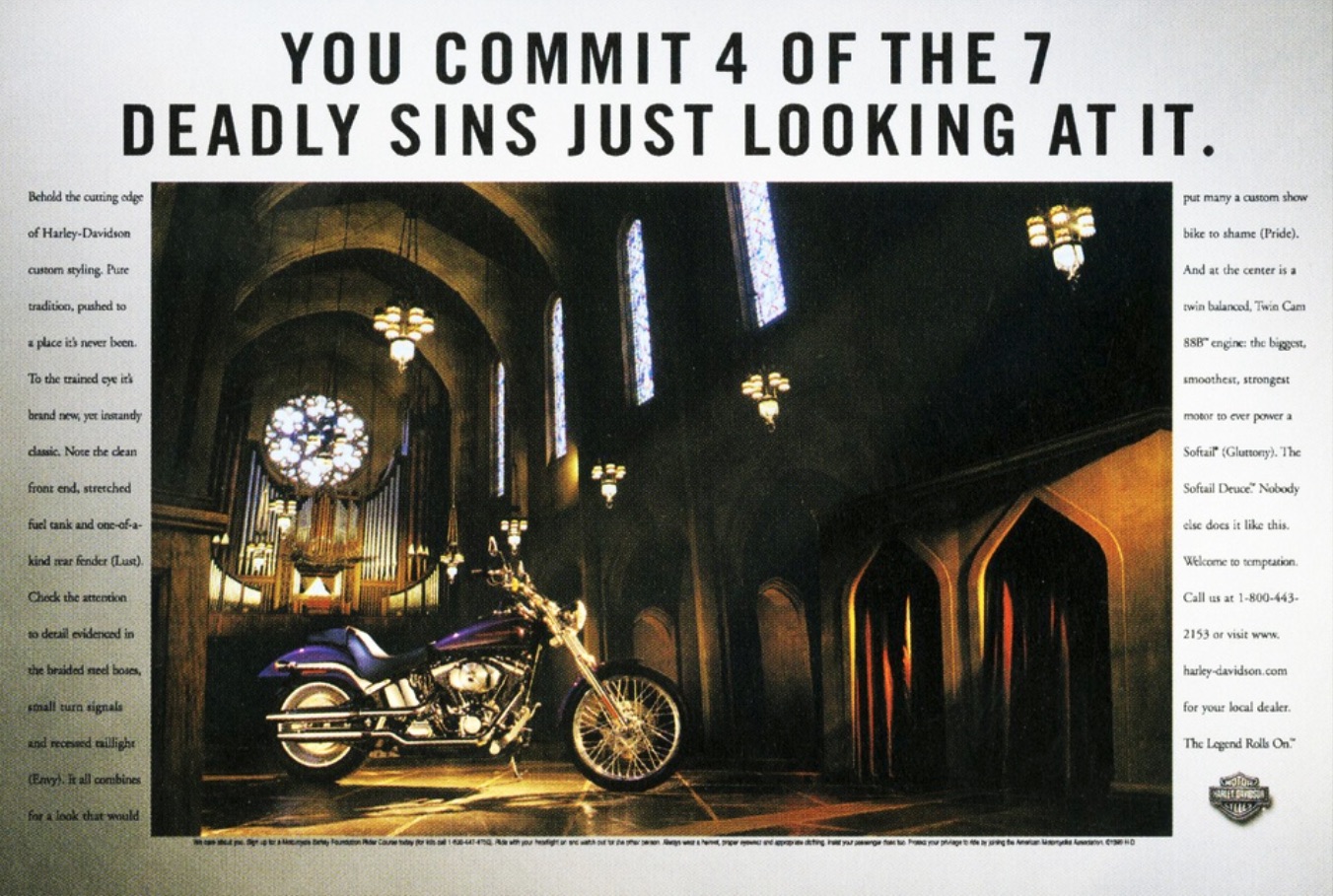 Harley Davidson: You commit 4 of the 7 deadly sins just looking at it