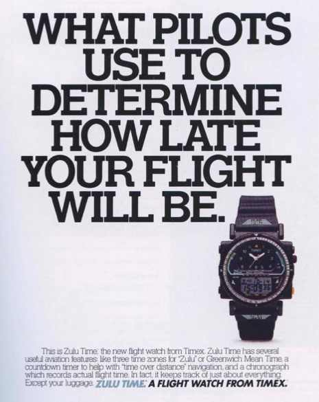 Timex: What Pilots use to determine how late your flight will be